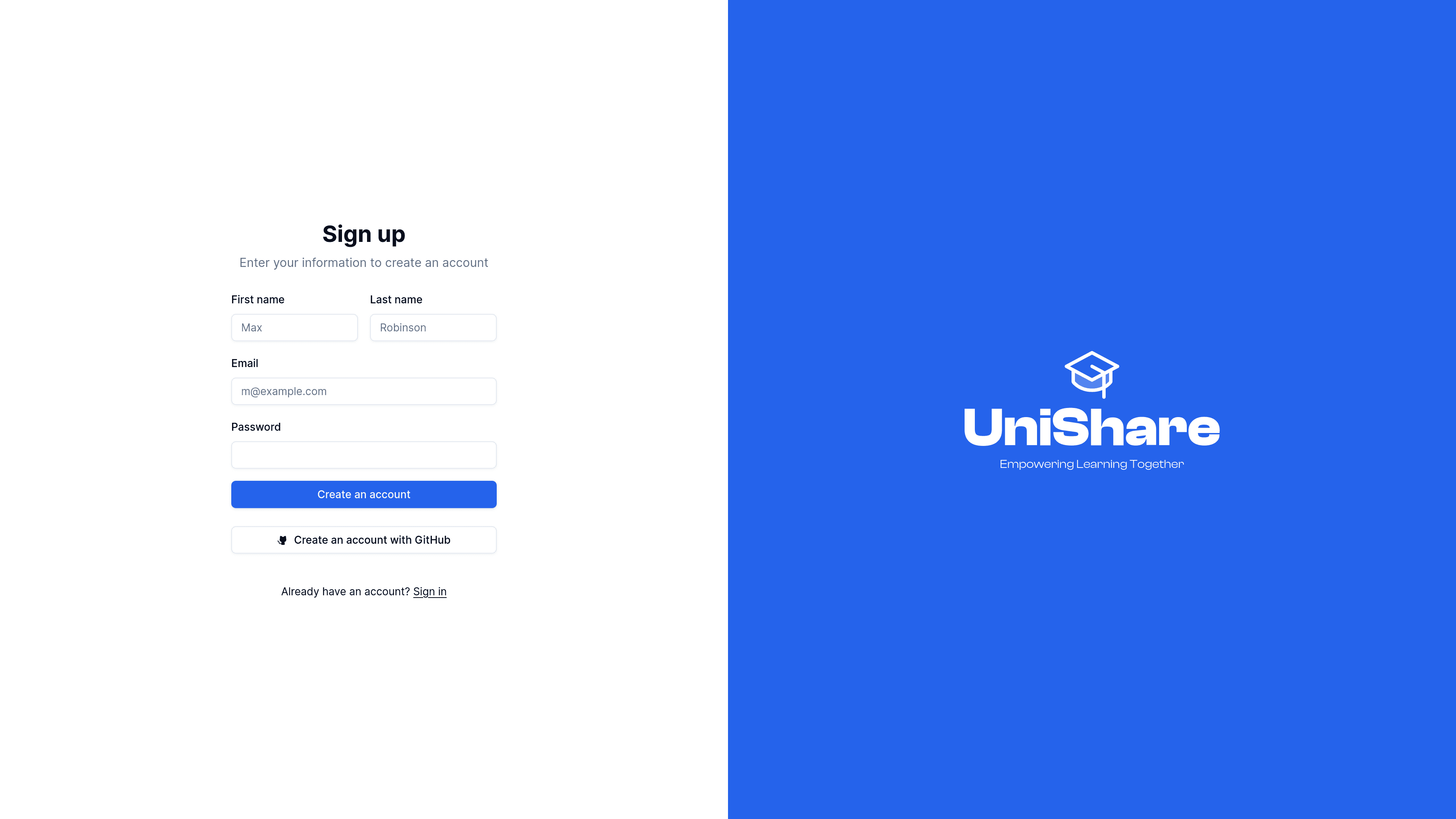 Signup